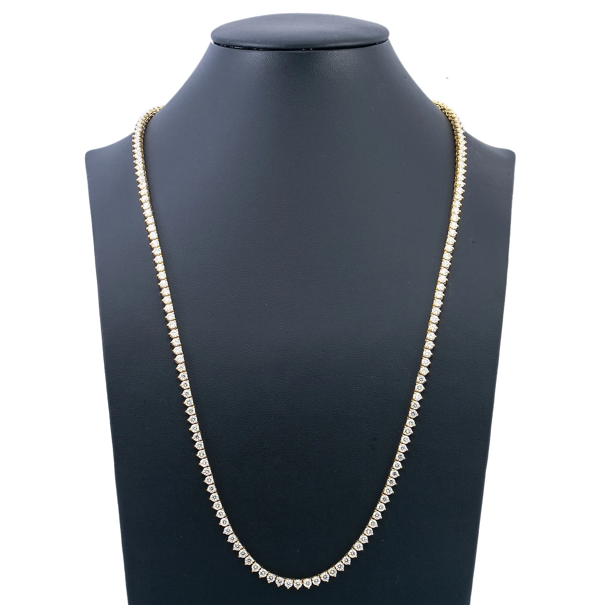 14K Yellow Gold Men's Tennis Chain With 21.28 CT Diamonds