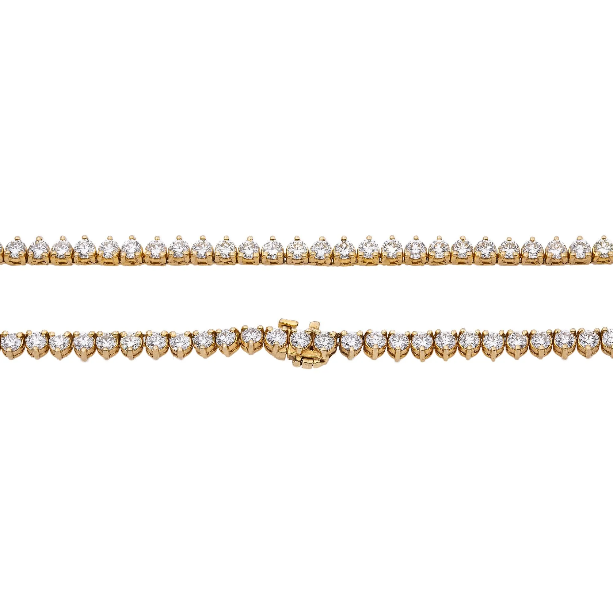 14K Yellow Gold Men's Tennis Chain With 21.28 CT Diamonds