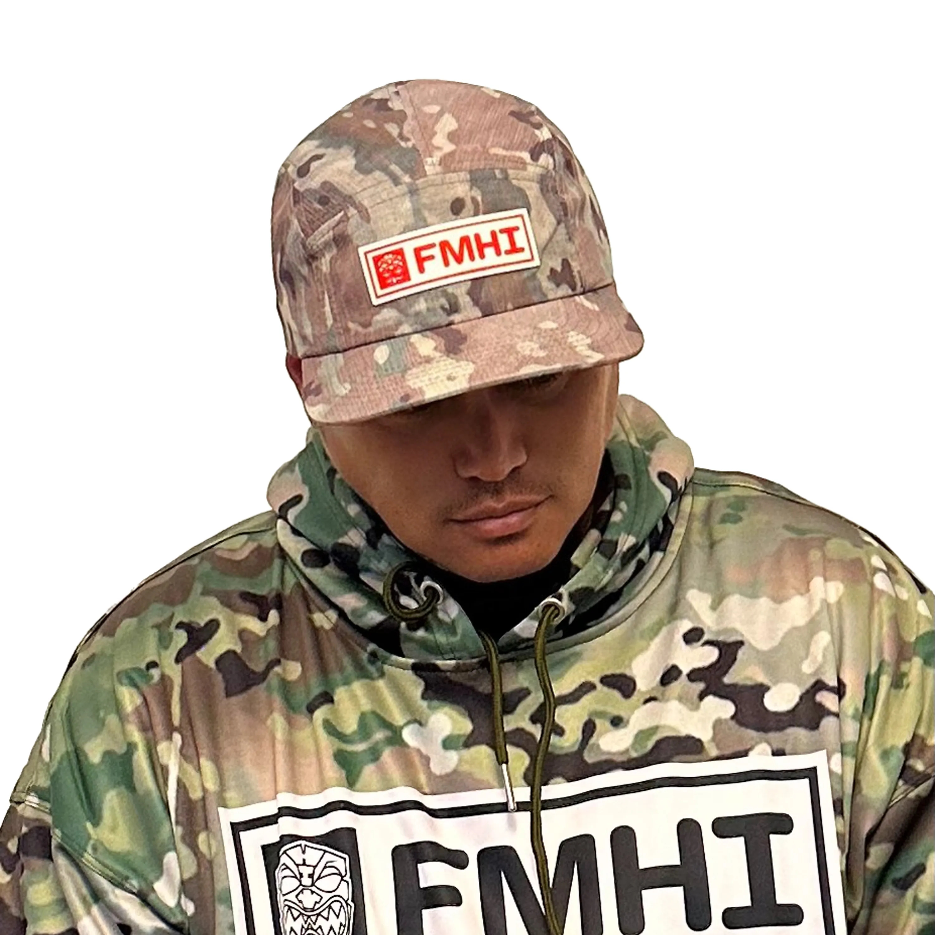 5 PANEL MULTI CAMO HAT.