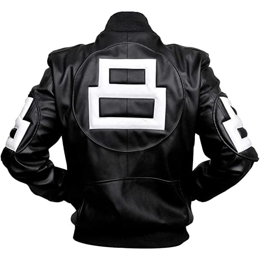 8 Ball Jacket | Black Bomber Leather Jacket