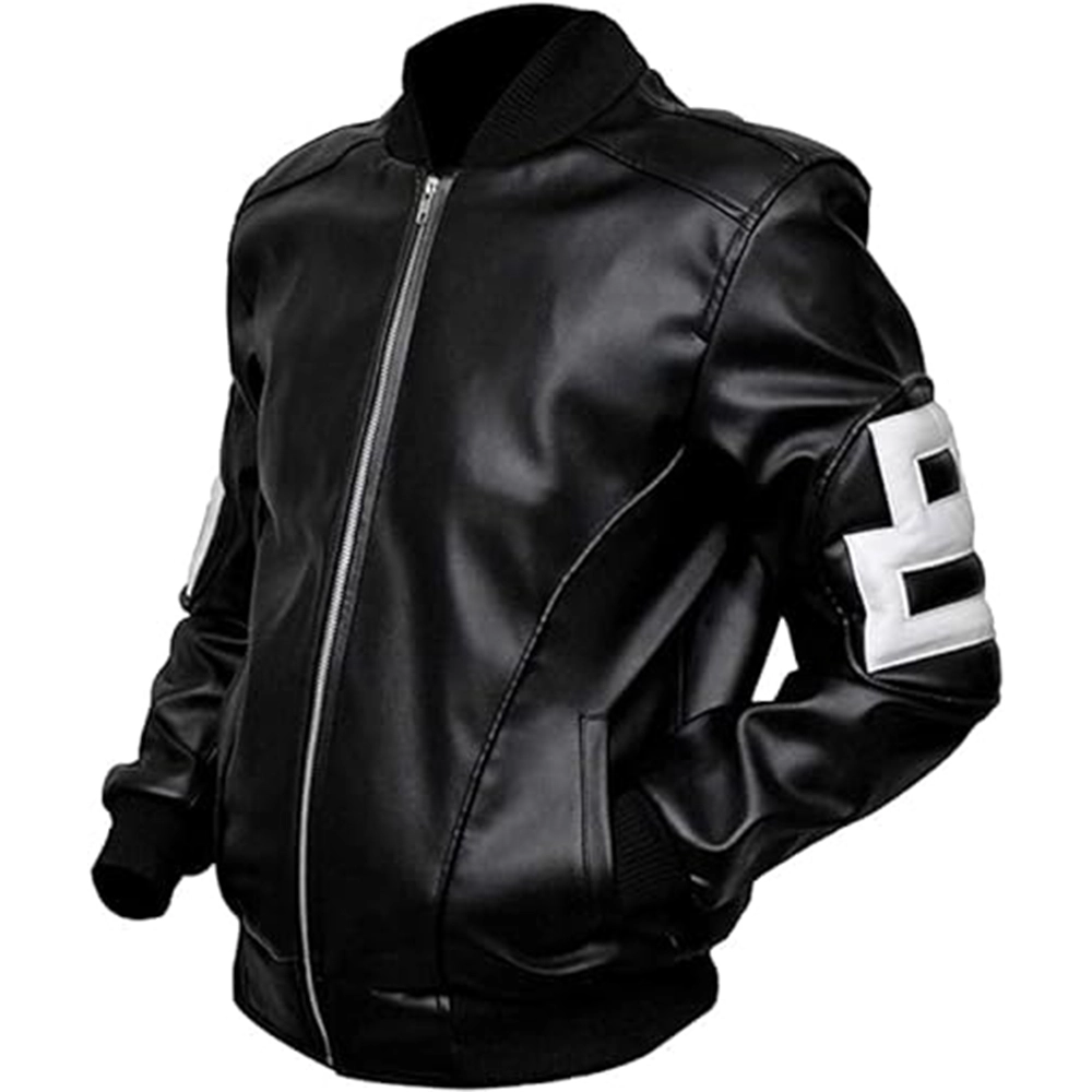 8 Ball Jacket | Black Bomber Leather Jacket