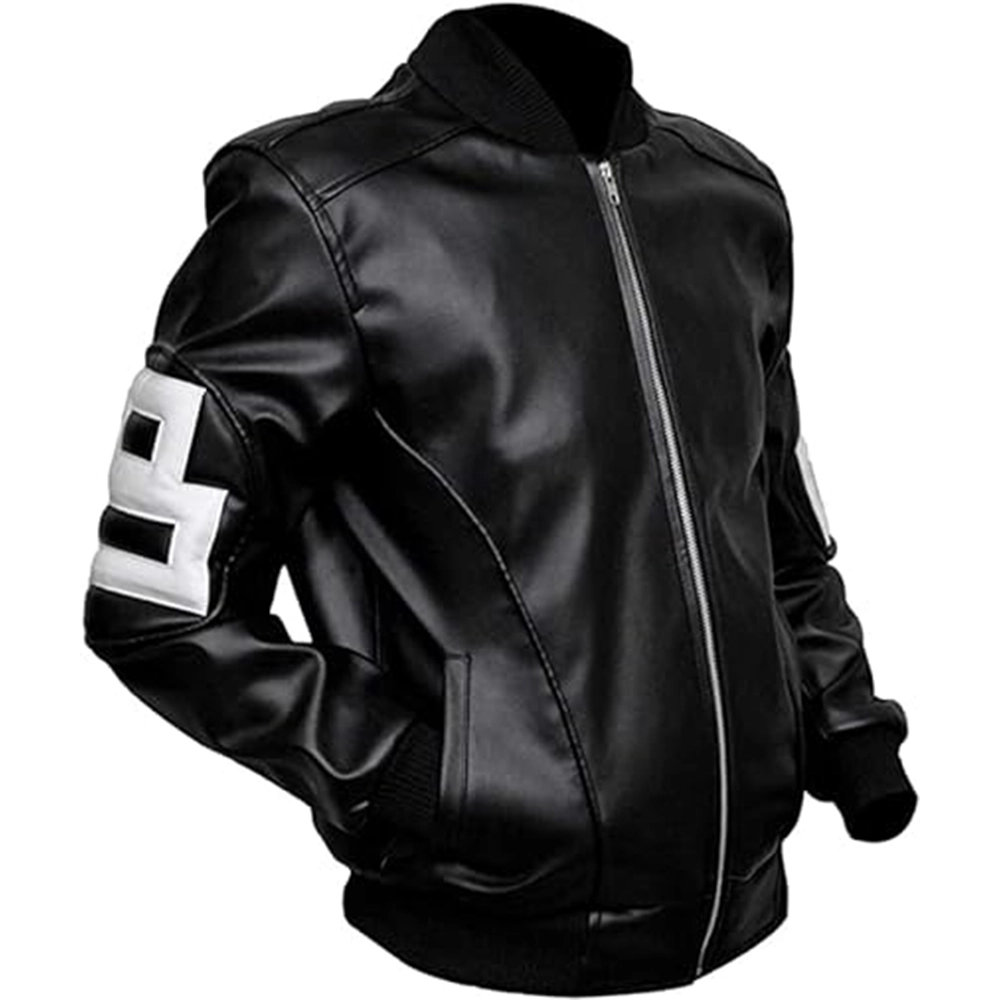 8 Ball Jacket | Black Bomber Leather Jacket