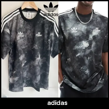 adidas  |Crew Neck Street Style Tie-dye Plain Short Sleeves Logo