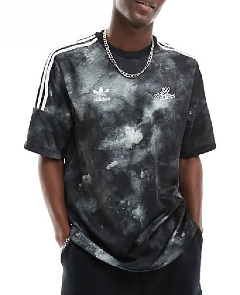 adidas  |Crew Neck Street Style Tie-dye Plain Short Sleeves Logo