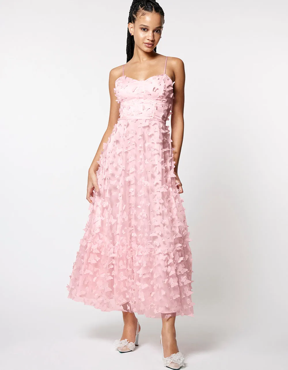 BETSEYS BUTTERFLY MAXI DRESS PINK