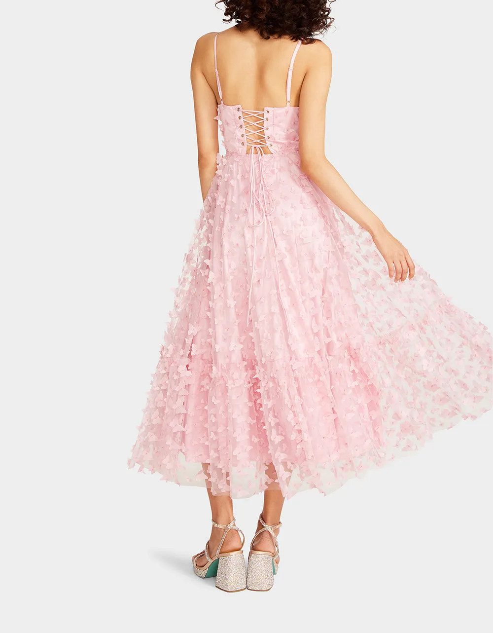 BETSEYS BUTTERFLY MAXI DRESS PINK