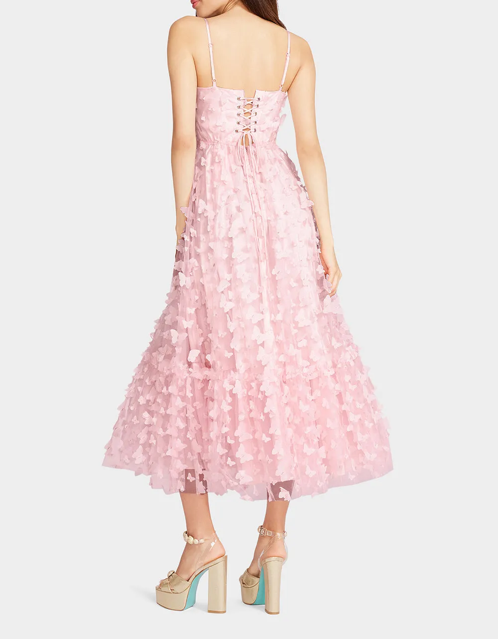 BETSEYS BUTTERFLY MAXI DRESS PINK