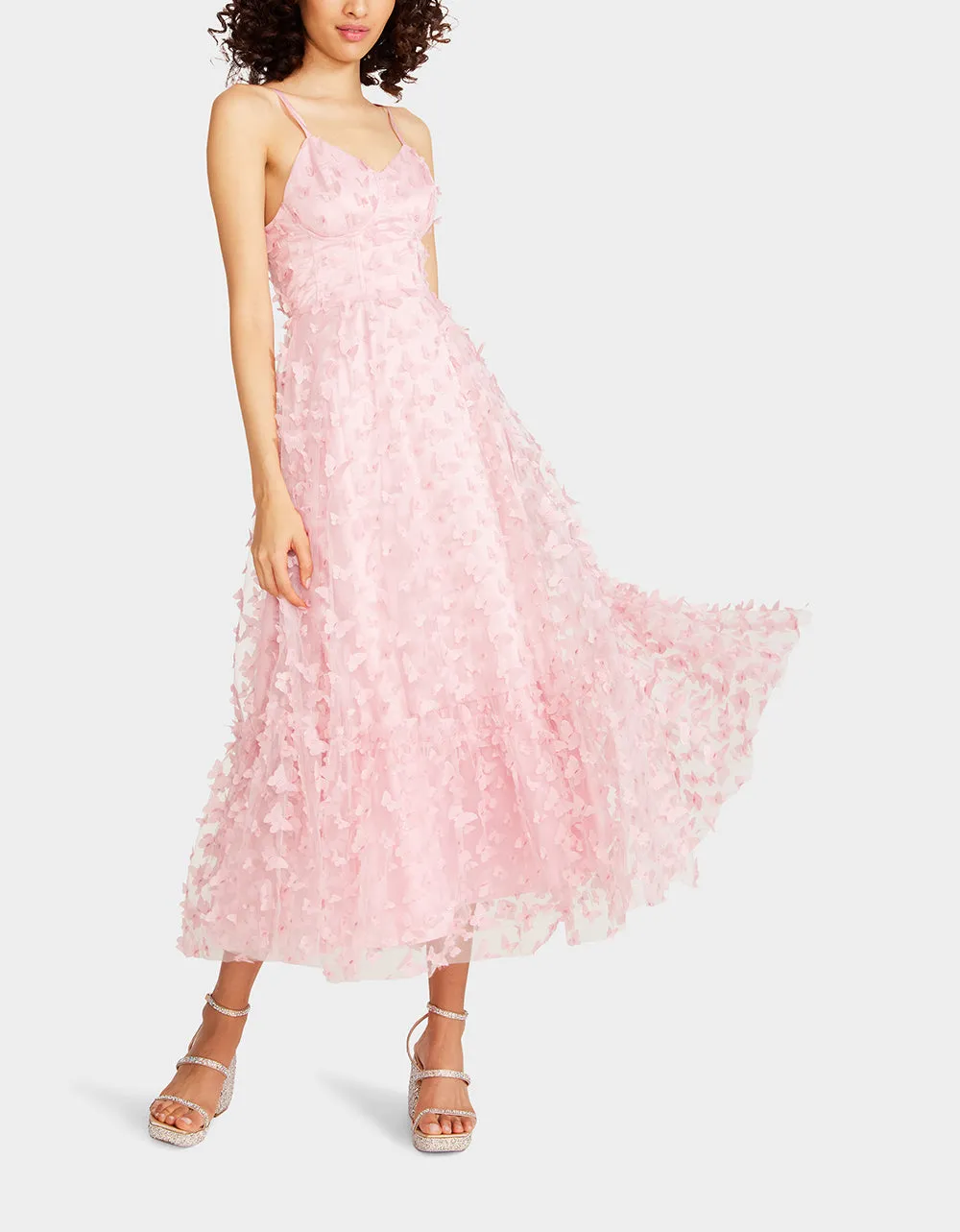 BETSEYS BUTTERFLY MAXI DRESS PINK