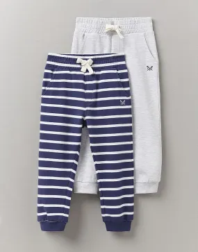 Boy's 2 Pack Lightweight Breton and Marl Jogger from Crew Clothing Company