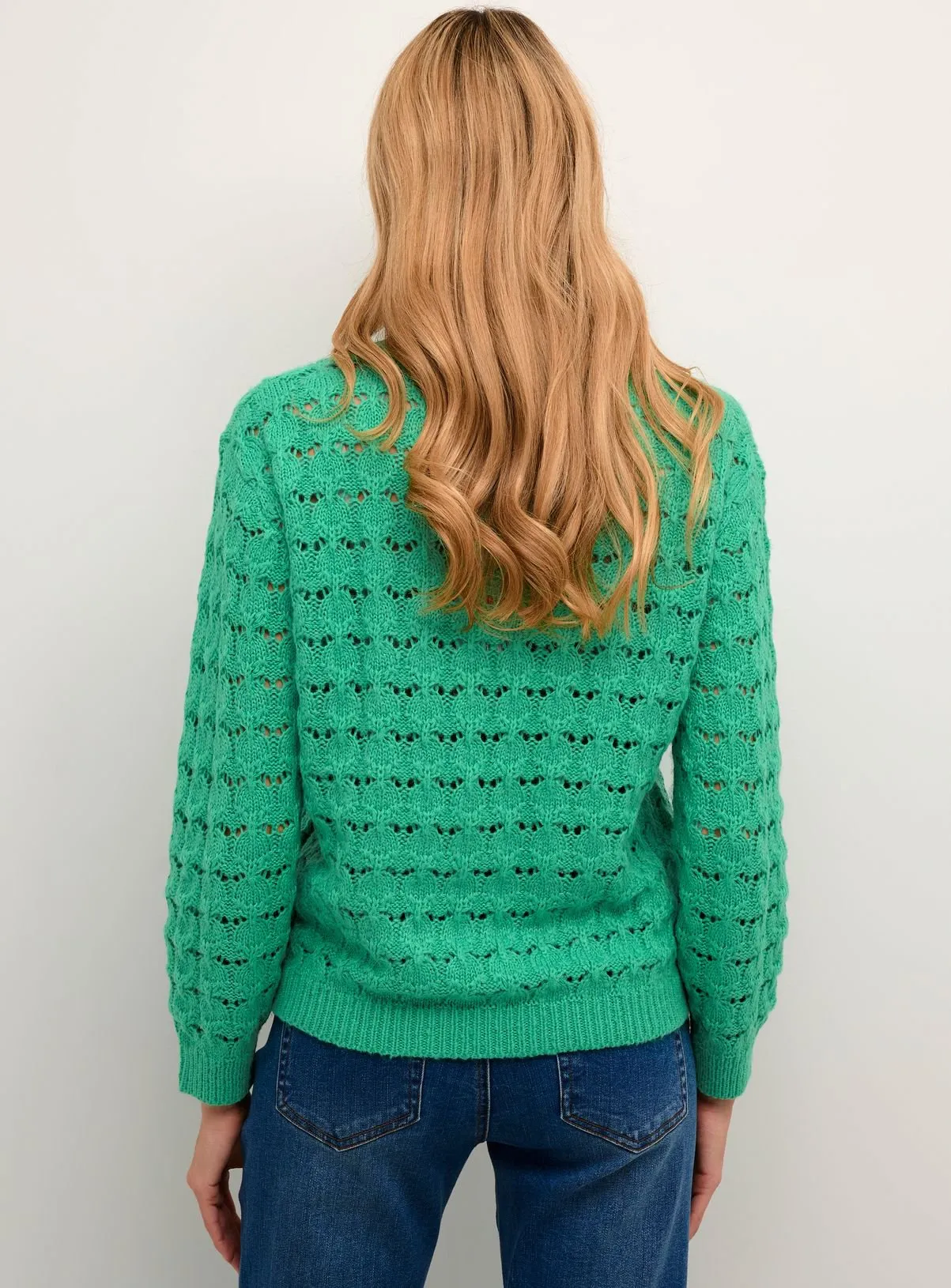 Buy KAFFE Elena Lace Knit Pullover Green M | Jumpers | Tu