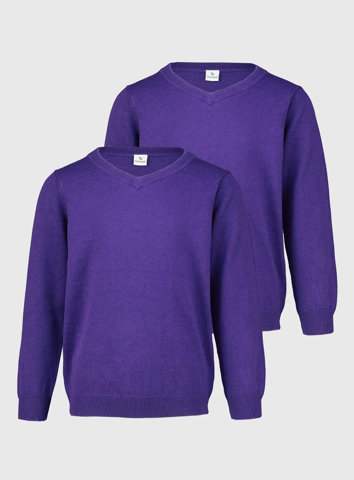 Buy Purple V-Neck Jumpers 2 Pack - 7 years | Jumpers and cardigans | Tu