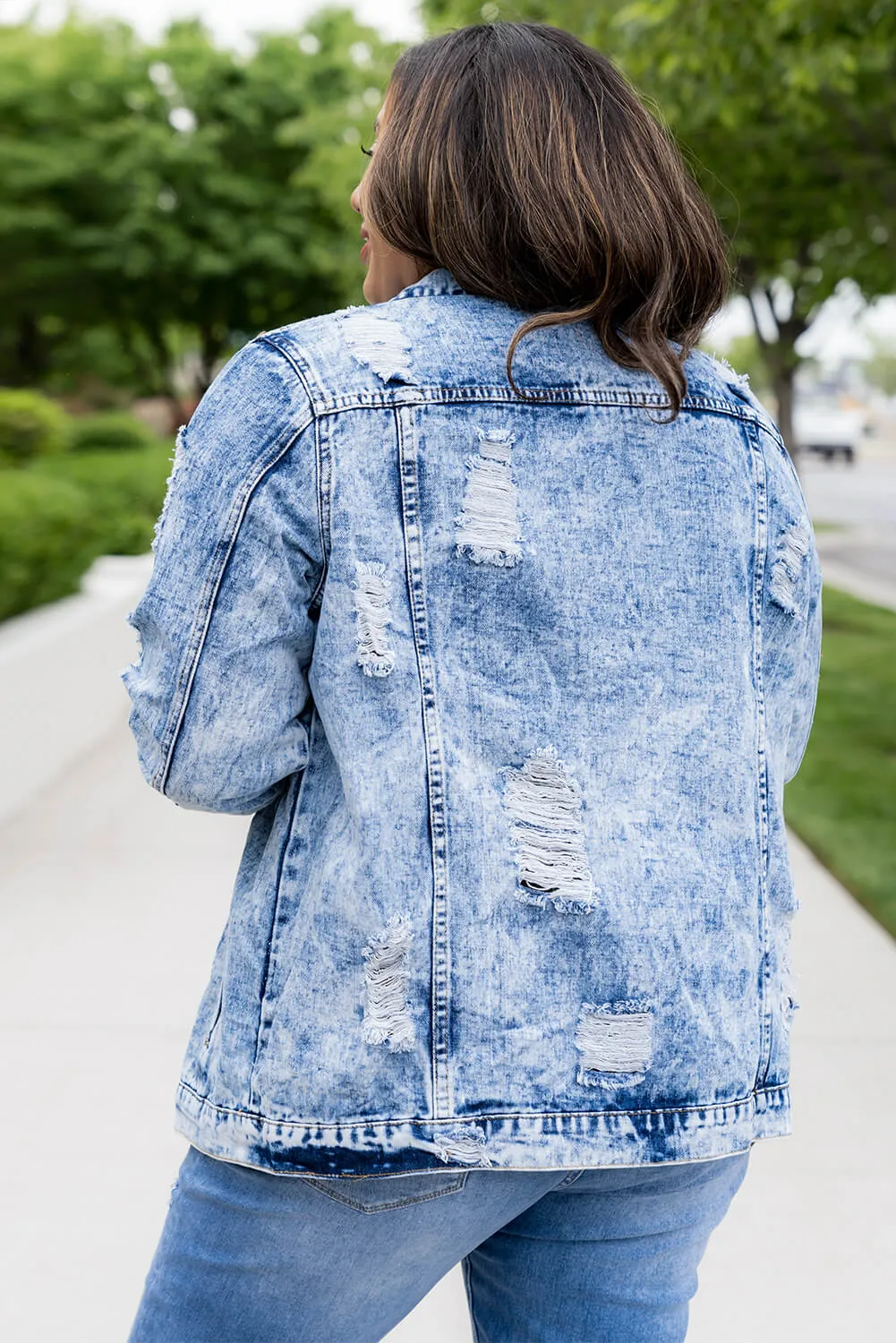 Cassidy Acid Wash Distressed Denim Jacket