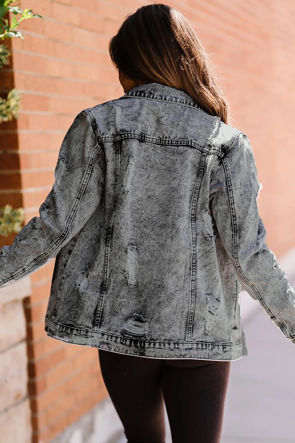 Cassidy Acid Wash Distressed Denim Jacket