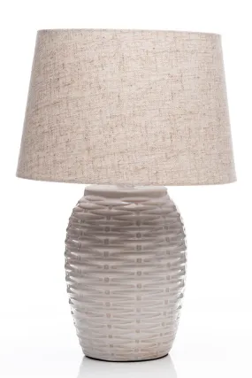 Ceramic Table Lamp With Cream Shade