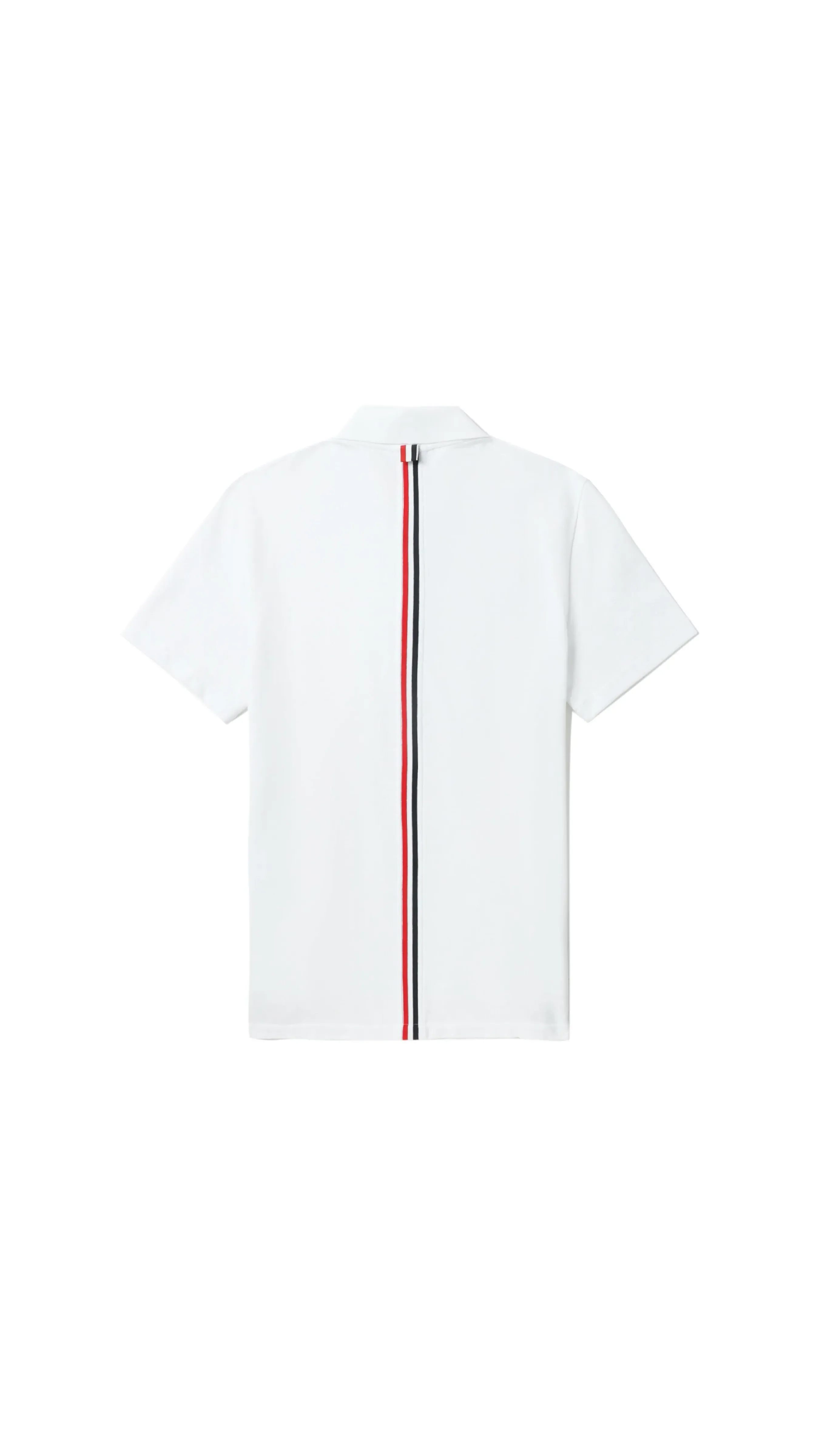 Classic Piqué Stripe Relaxed Polo - White