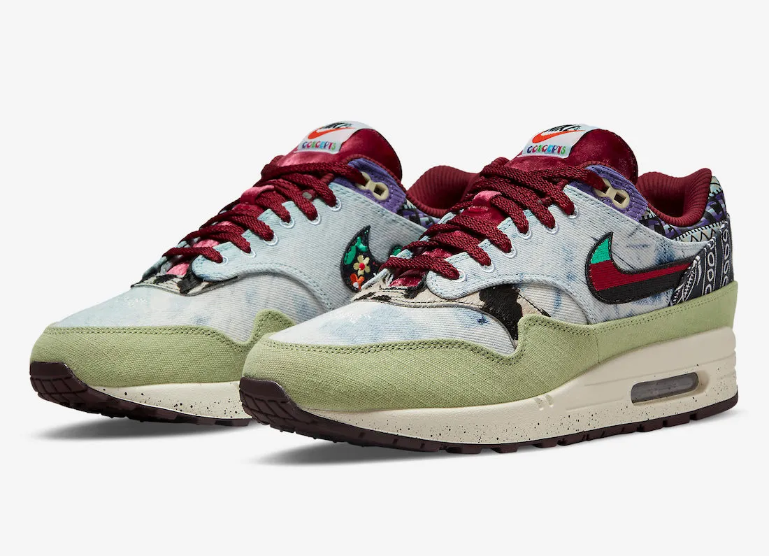 Concepts x Nike Air Max 1 SP Mellow Oil Green Black Team Red Sail DN1803-300