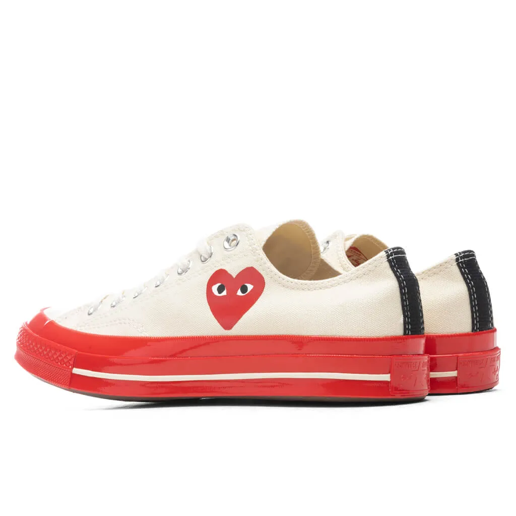 Converse x Comme Des Garcons PLAY All Star Chuck '70 Ox Red Sole - White