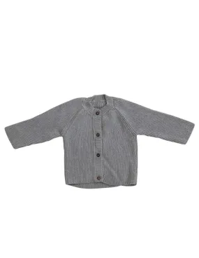 Cotton Knit Baby Sweater in Grey