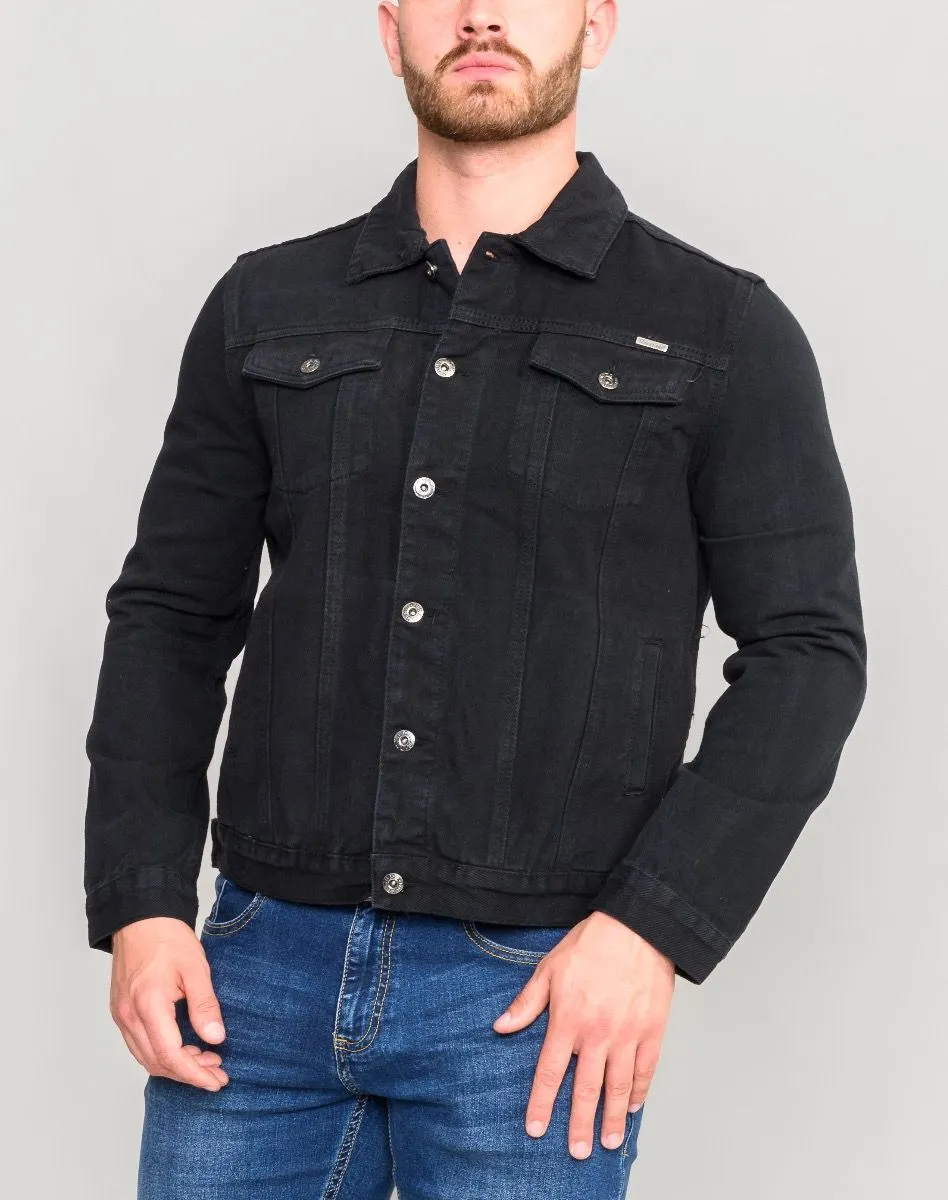 Duke Western Denim Trucker Jacket Black