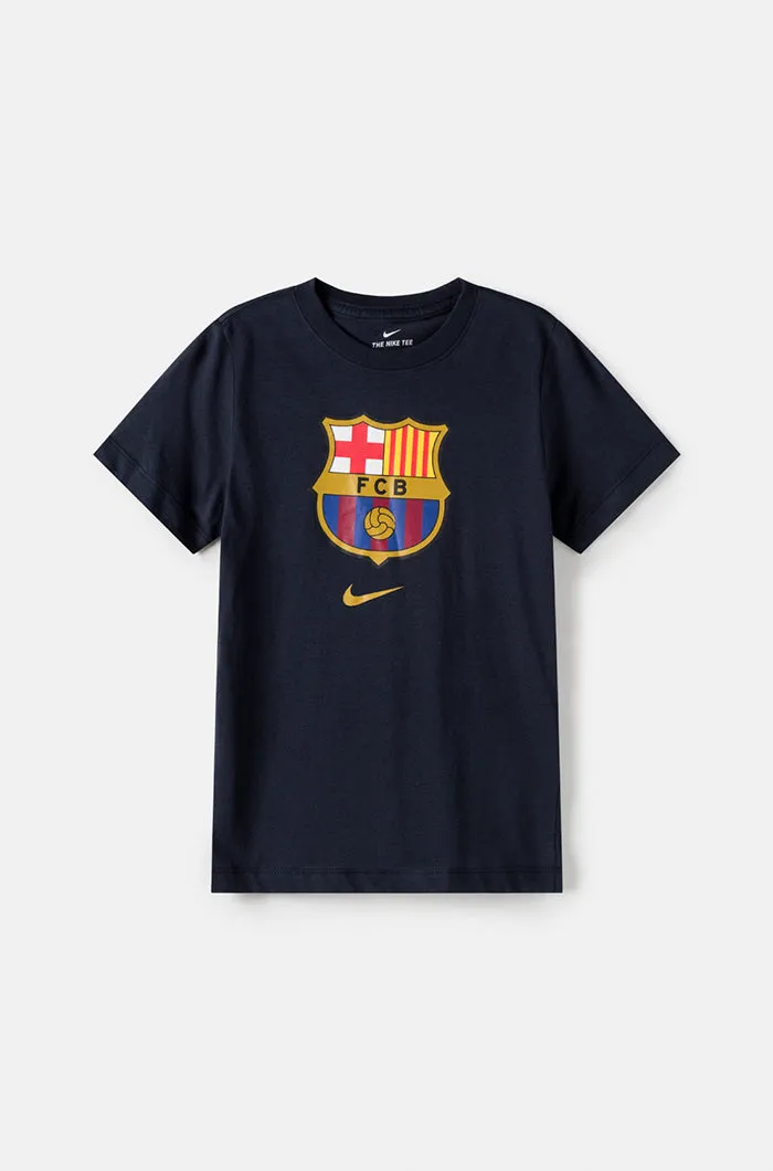 FC Barcelona blue shirt with team crest – Junior