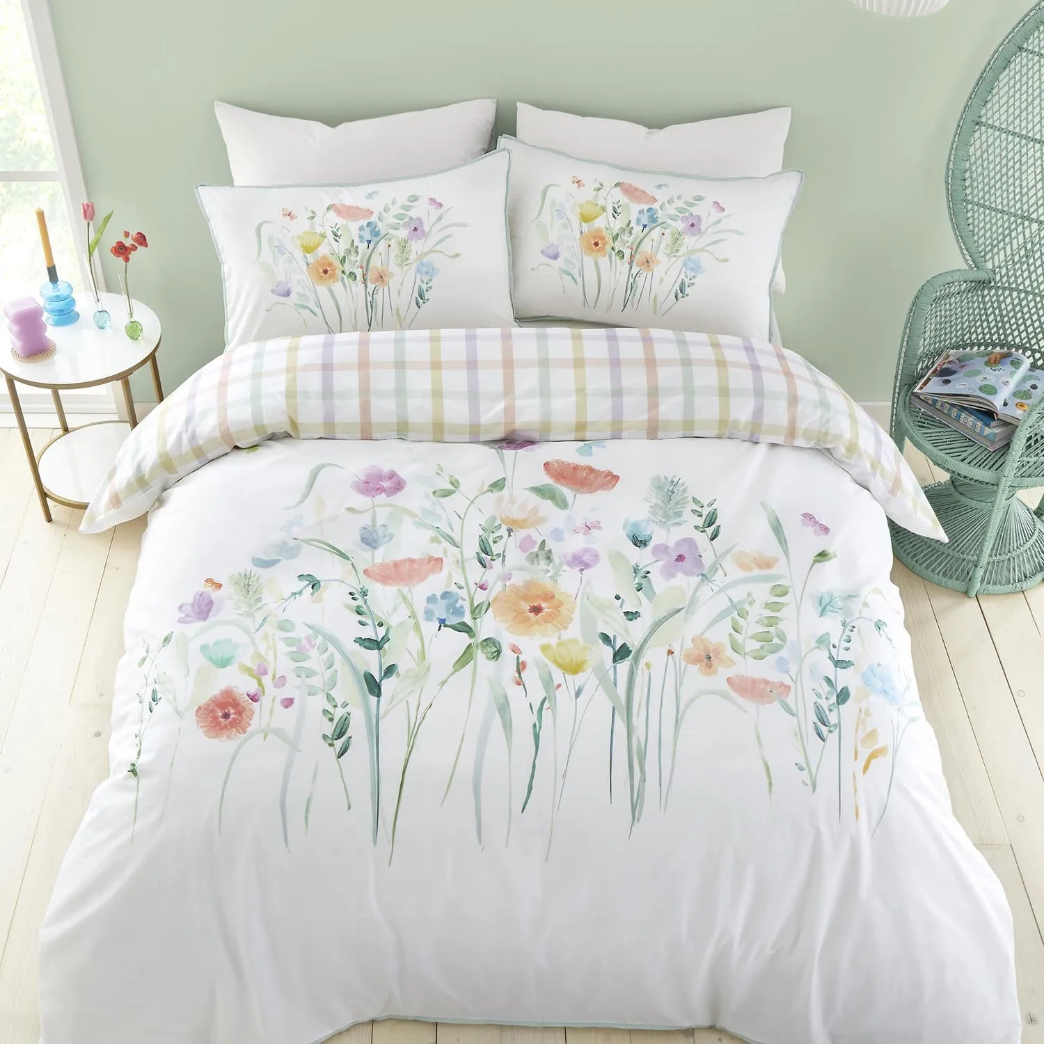 Floral Border Duvet Cover Set