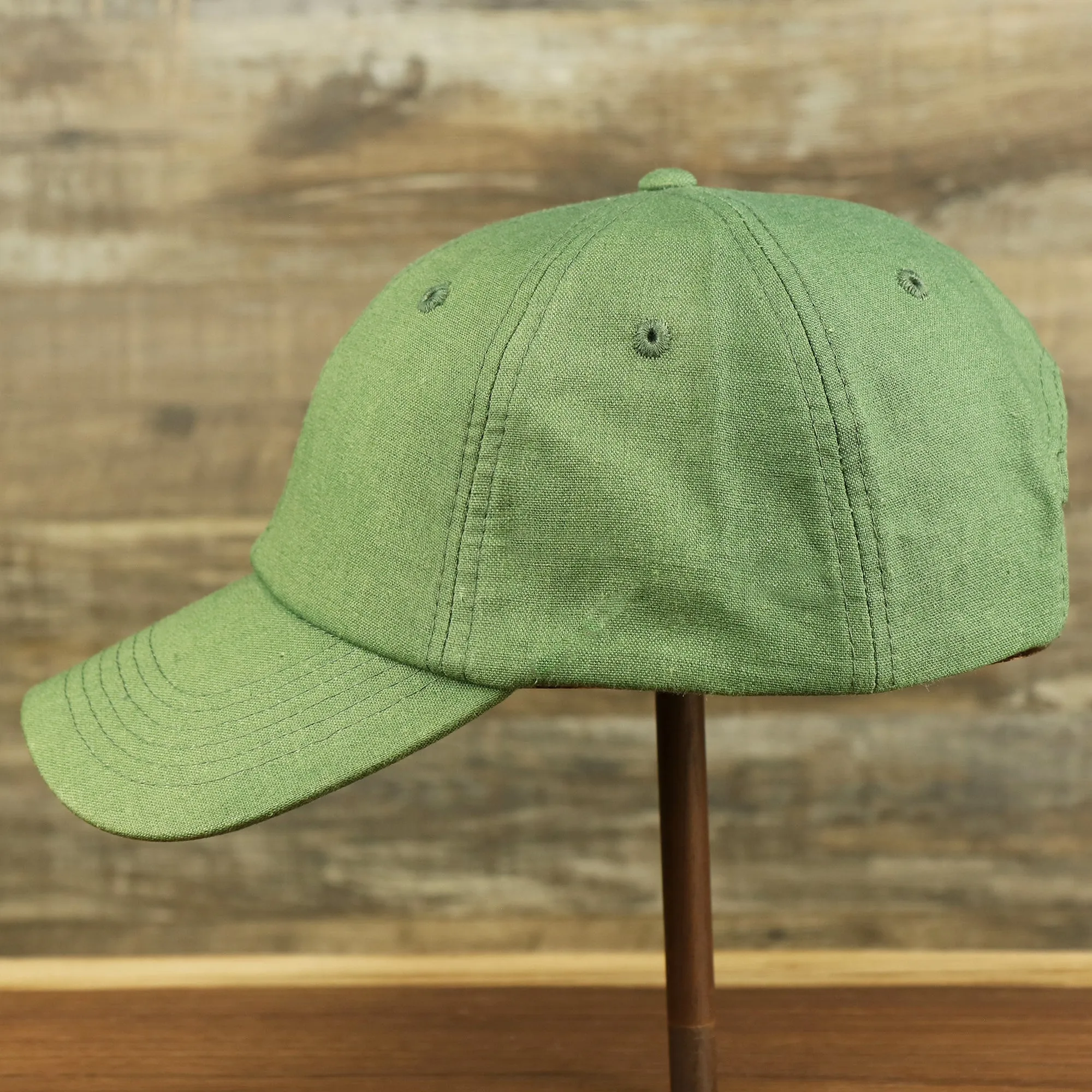 FOOT CLAN | DAD HAT | LINEN MATERIAL BLANK OSFM COTTON UNSTRUCTURED ADJUSTABLE, LODI GREEN, OSFM