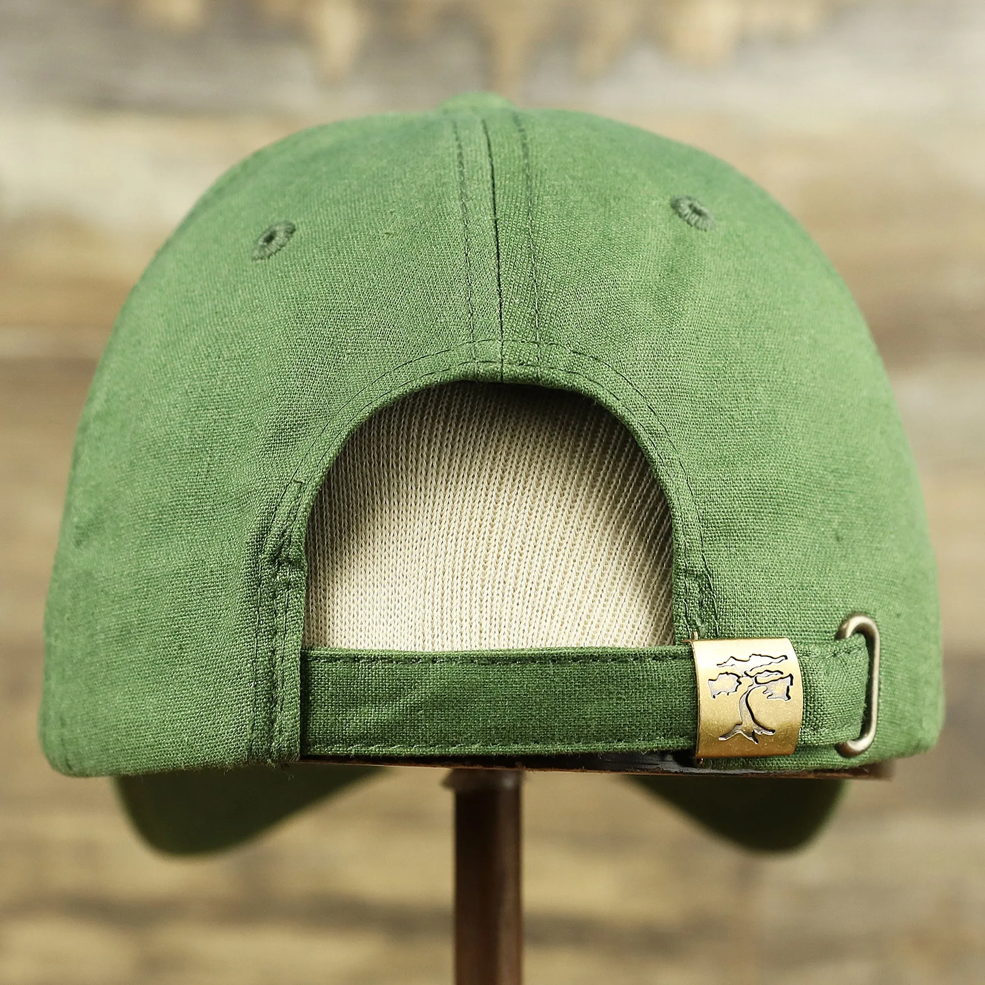 FOOT CLAN | DAD HAT | LINEN MATERIAL BLANK OSFM COTTON UNSTRUCTURED ADJUSTABLE, LODI GREEN, OSFM