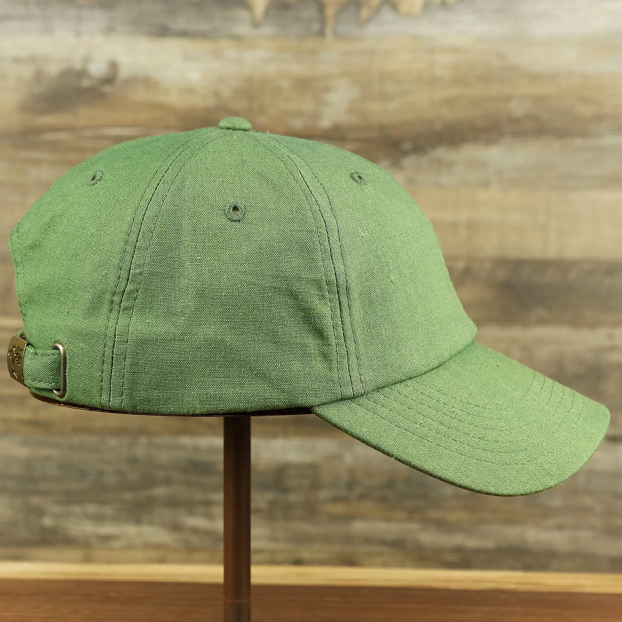 FOOT CLAN | DAD HAT | LINEN MATERIAL BLANK OSFM COTTON UNSTRUCTURED ADJUSTABLE, LODI GREEN, OSFM