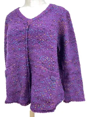 Habitat Confetti Yarn Swing Pocket Pullover/Plum