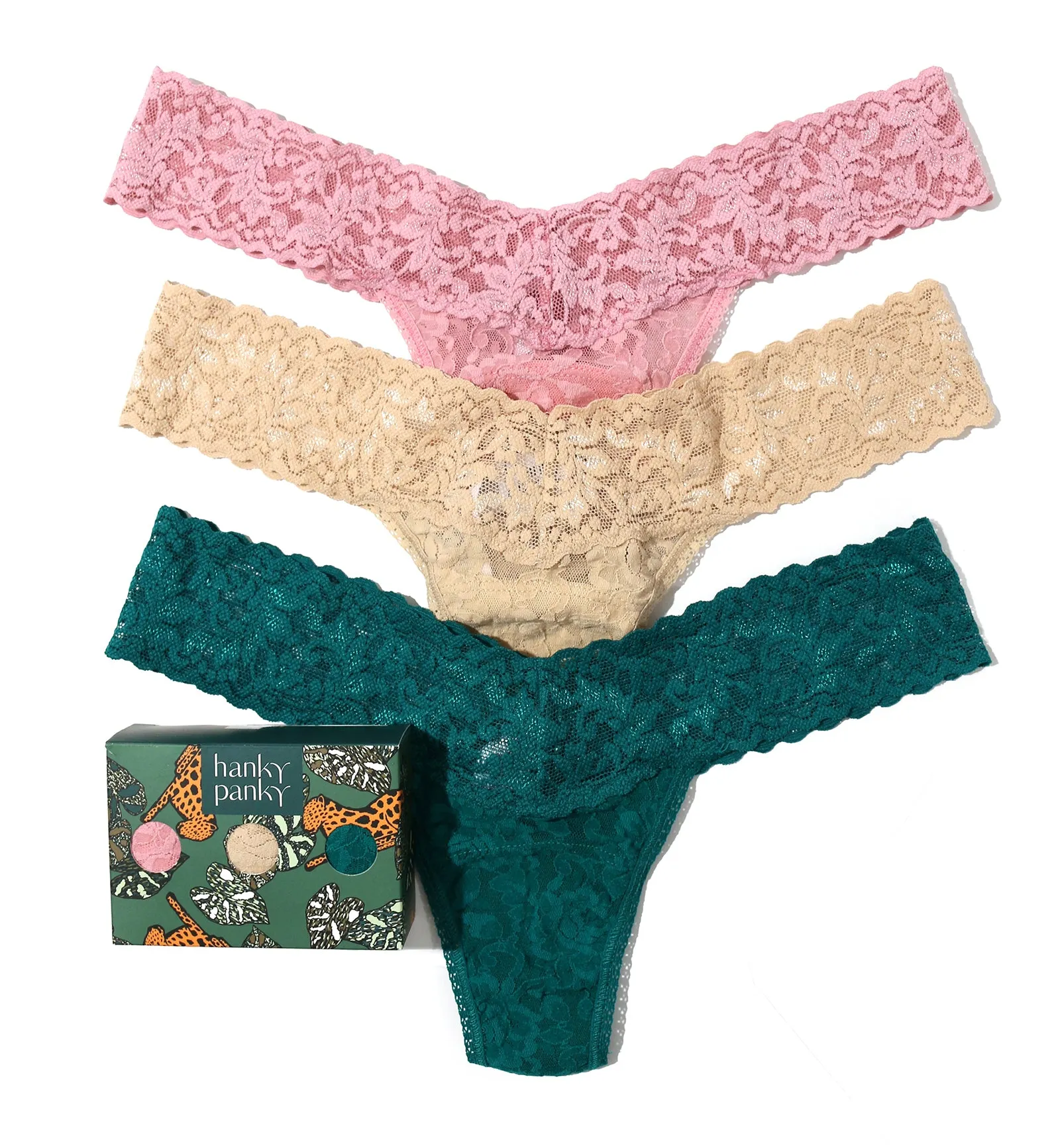 Hanky Panky 3-PACK Signature Lace Low Rise Thong (49113PK) - Prowling