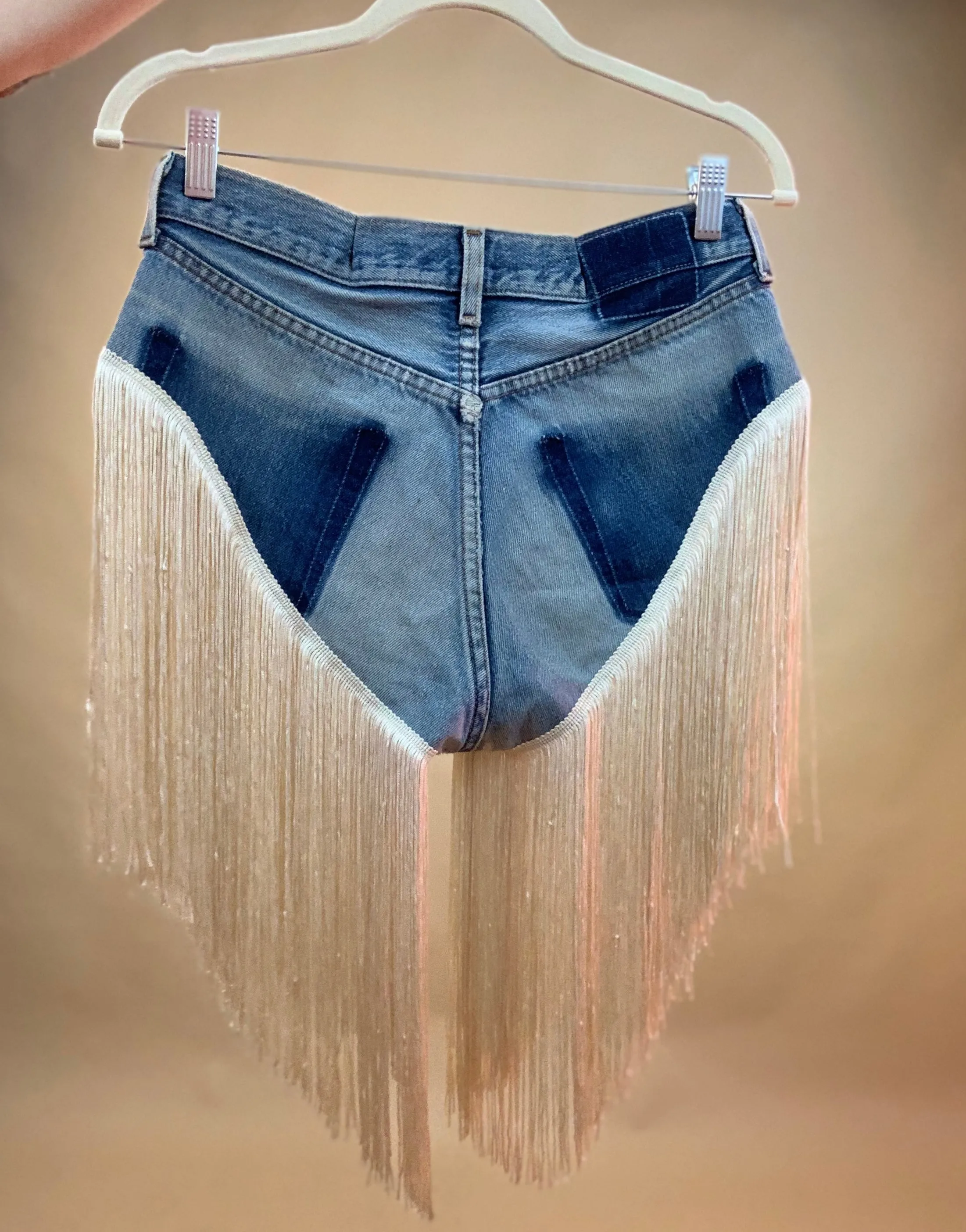 Hi cut panty fringe shorts