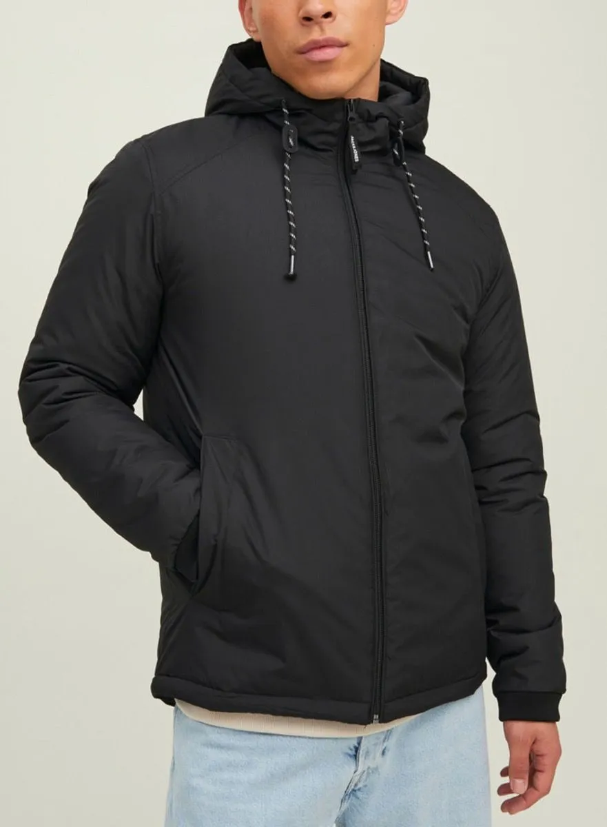 Jack & Jones Hooded Lock Casual Jacket Black