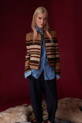 Jacket in striped wool 