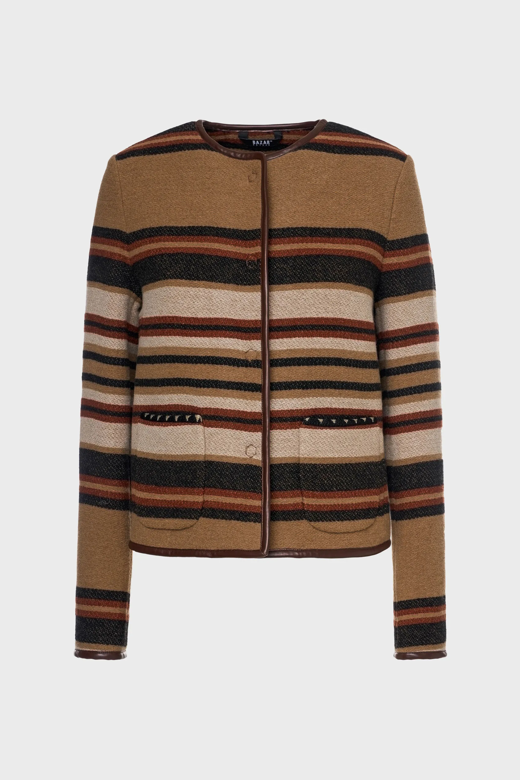 Jacket in striped wool 