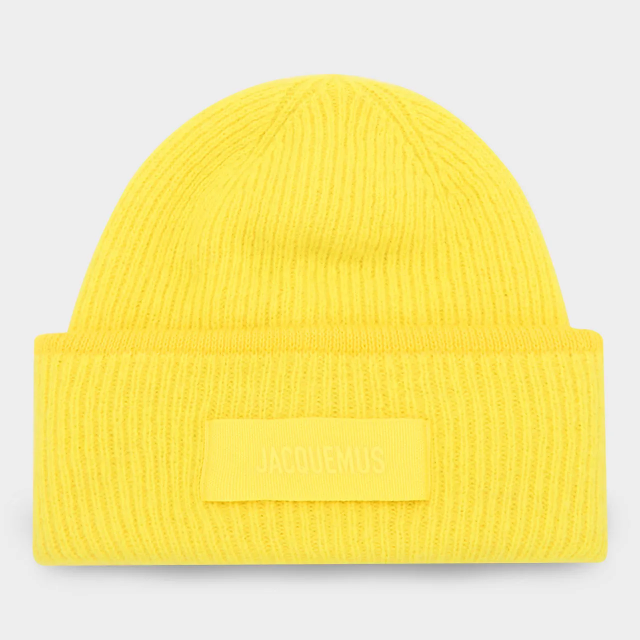 JACQUEMUS Le Bonnet Logo Beanie Hat - Yellow