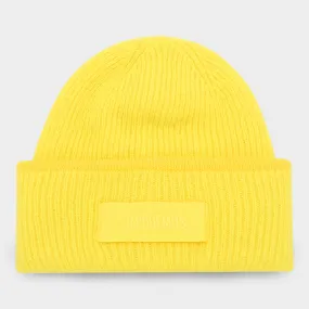 JACQUEMUS Le Bonnet Logo Beanie Hat - Yellow