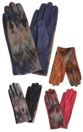 JG915 Abstract Print Touch Screen Gloves (12prs Pack)