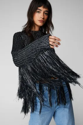 Jumpers & Cardigans | Metallic Fringe Knit Jumper | NastyGal