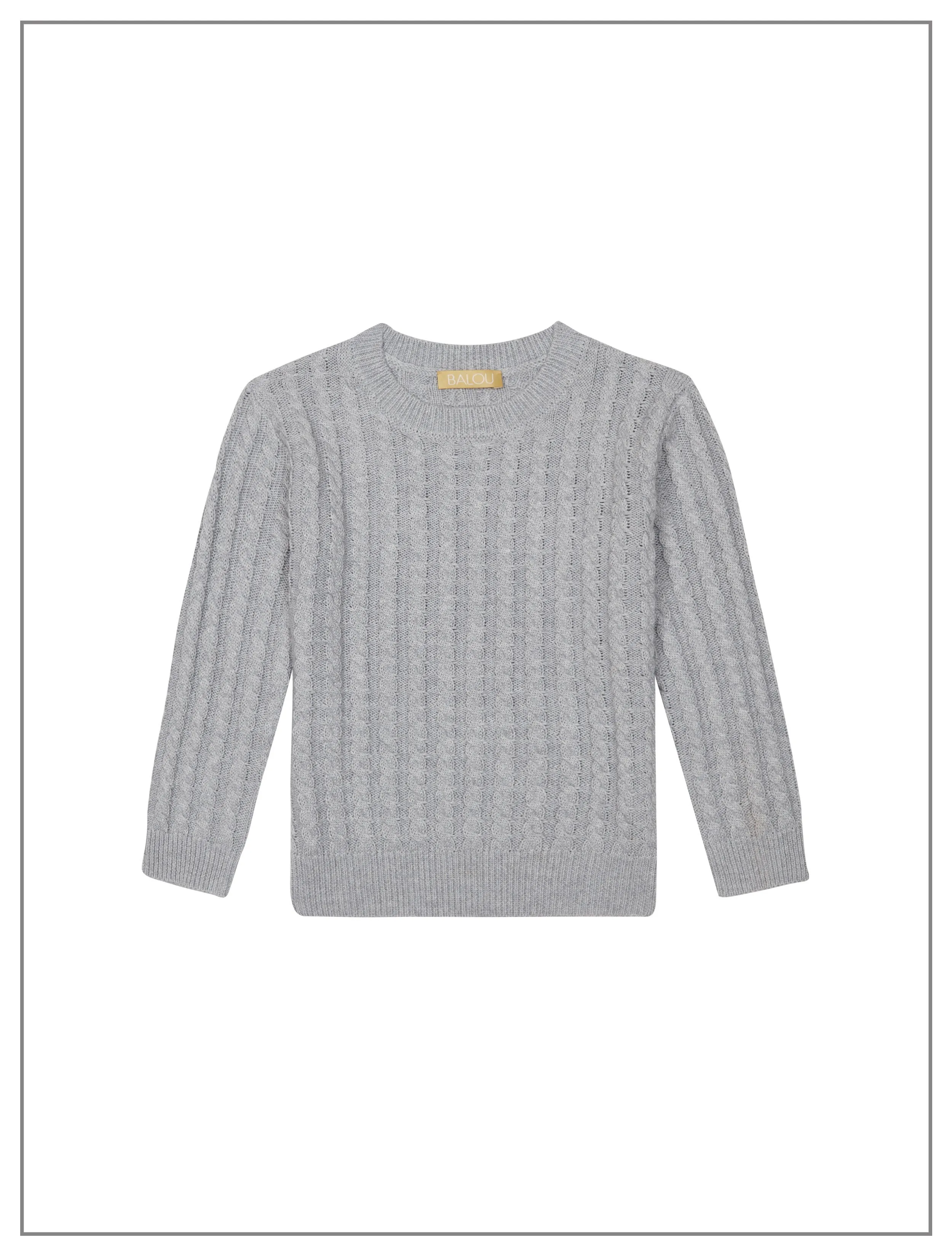 Kids Unisex Round Neck Jumper Grey