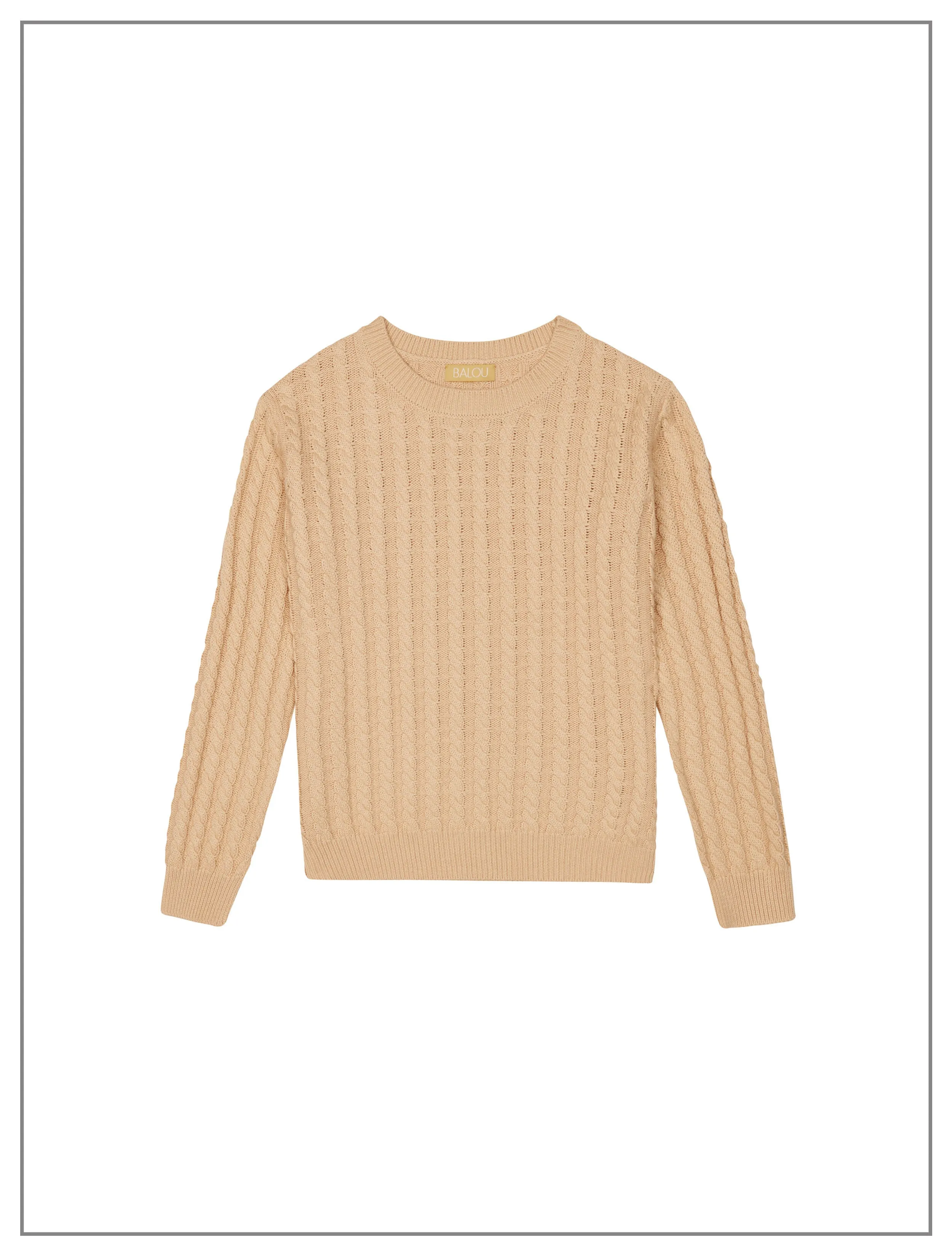 Kids Unisex Round Neck Jumper Sand