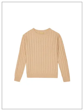 Kids Unisex Round Neck Jumper Sand