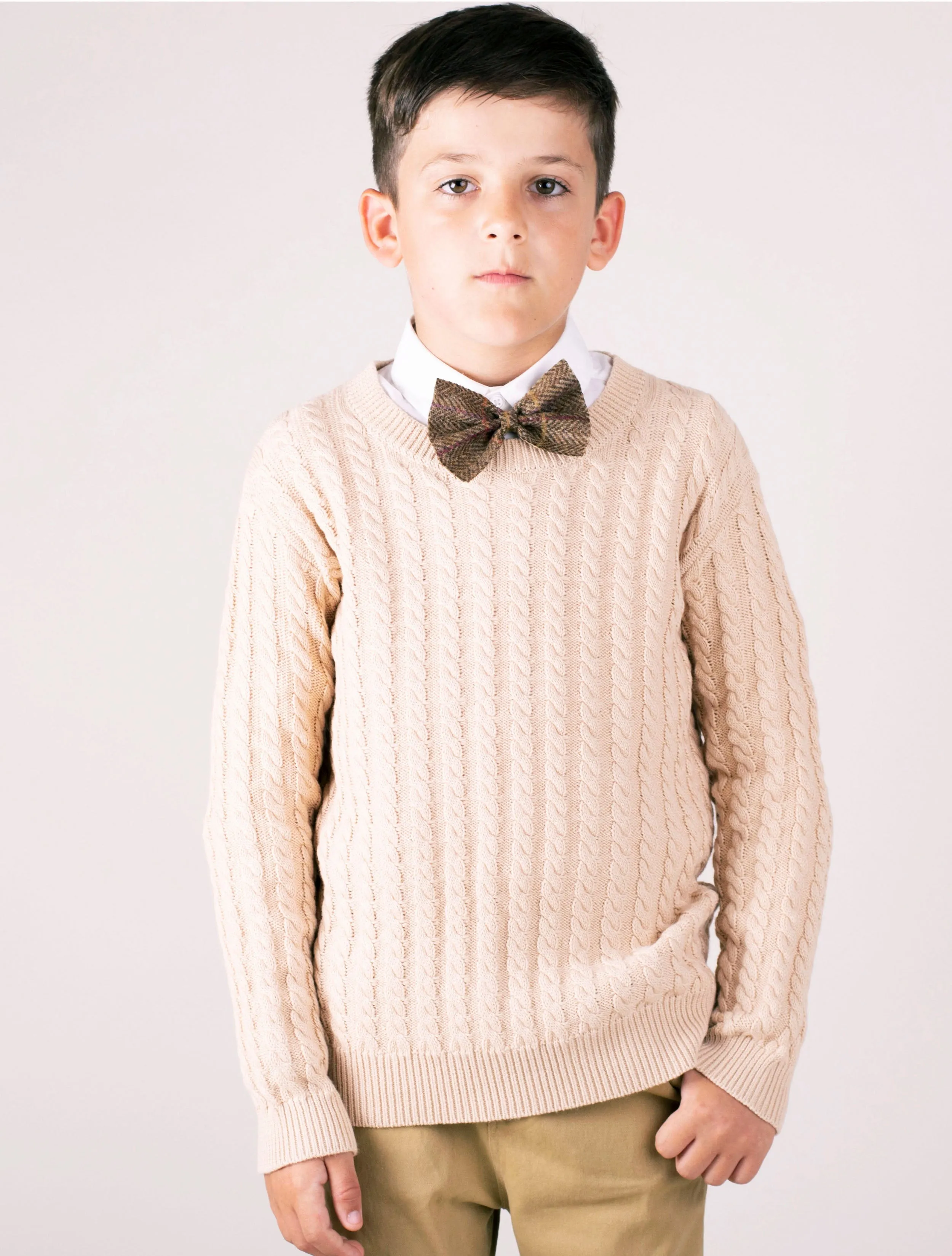 Kids Unisex Round Neck Jumper Sand