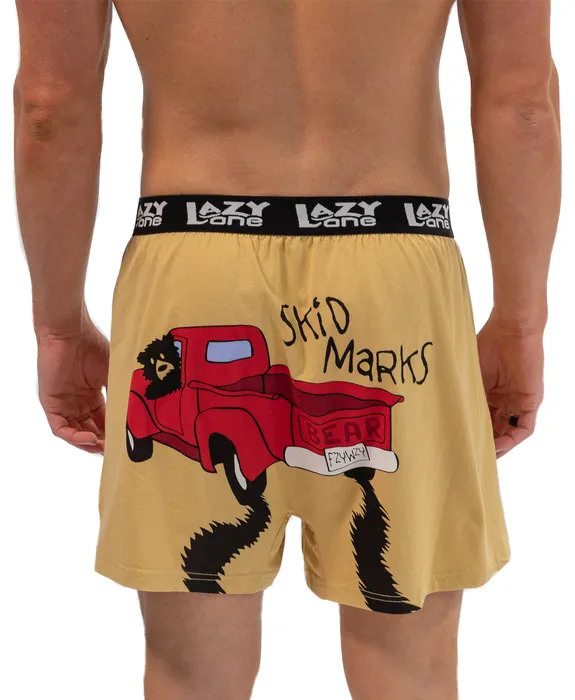 Lazy One Skid Marks Men's Funny Boxer - A One Clothing