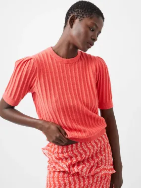 Lola Recycled Short Sleeve Jumper - Cayenne Red