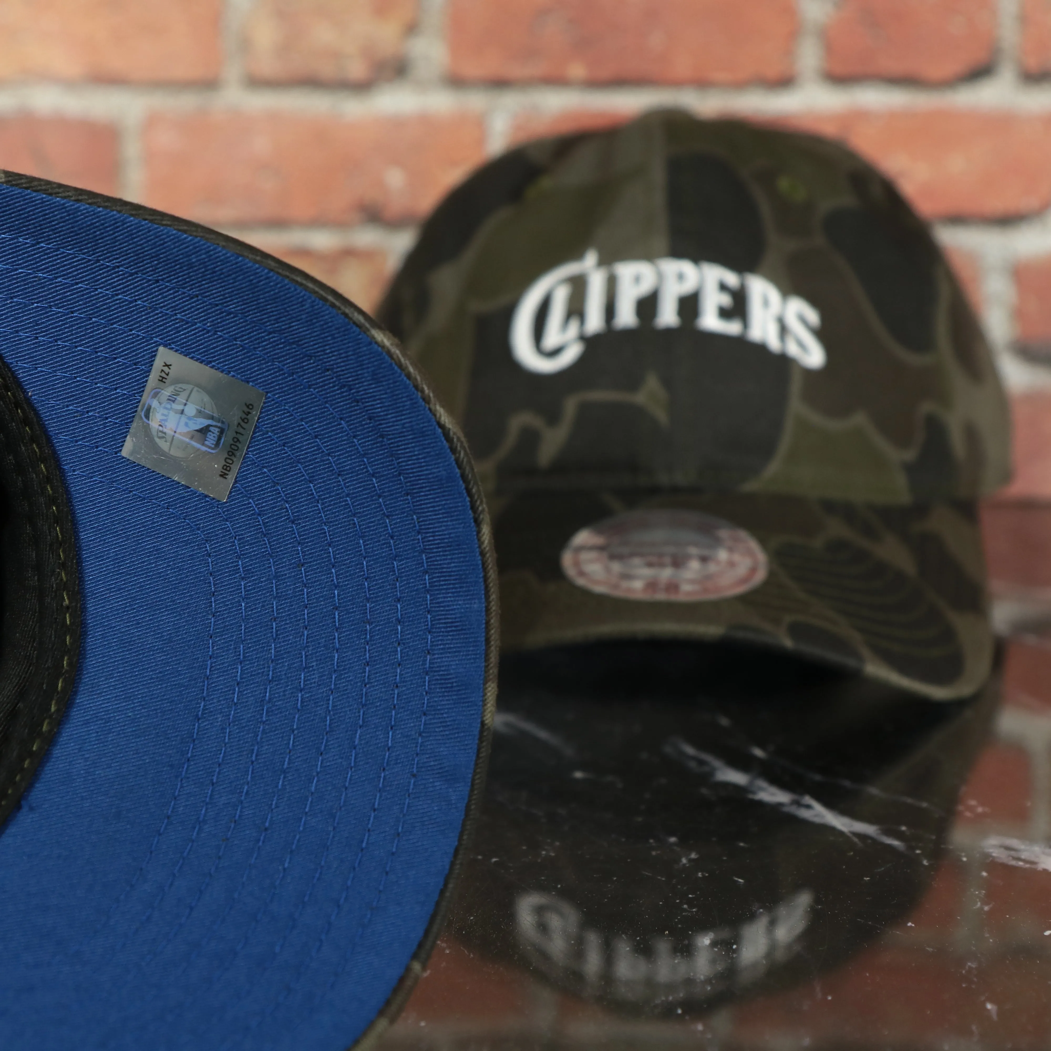 Los Angeles Clippers Woodland Camouflage Mitchell and Ness Dad Hat