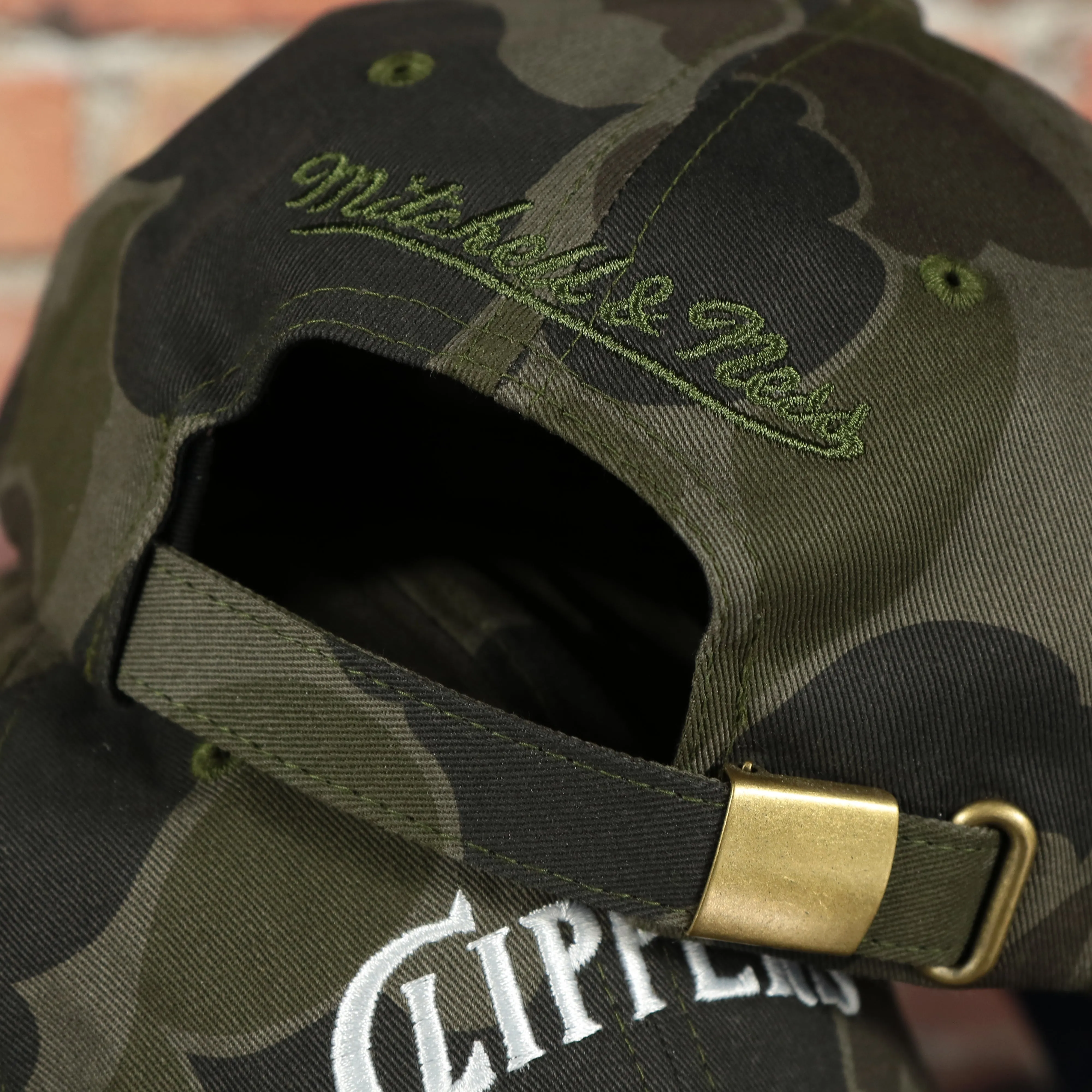 Los Angeles Clippers Woodland Camouflage Mitchell and Ness Dad Hat