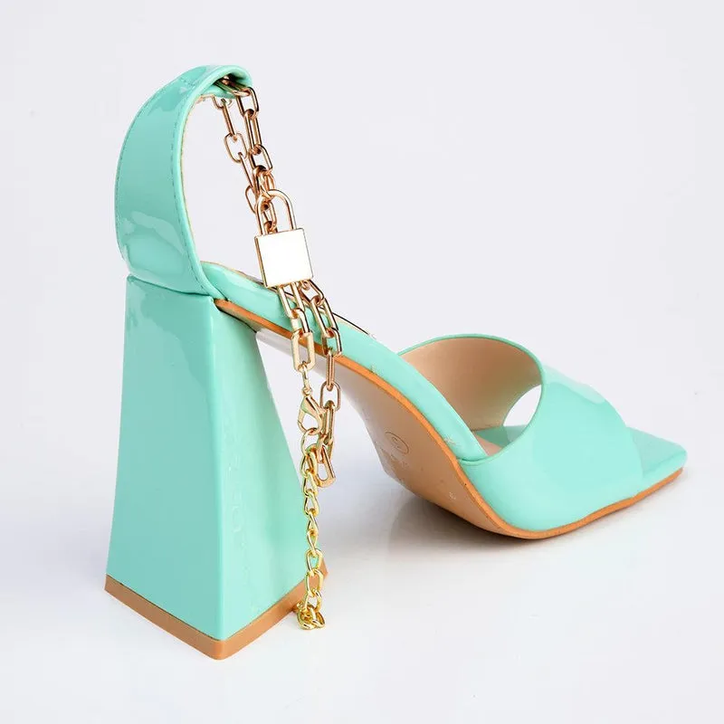 Madison Addison Ankle Chain Sandals - Green