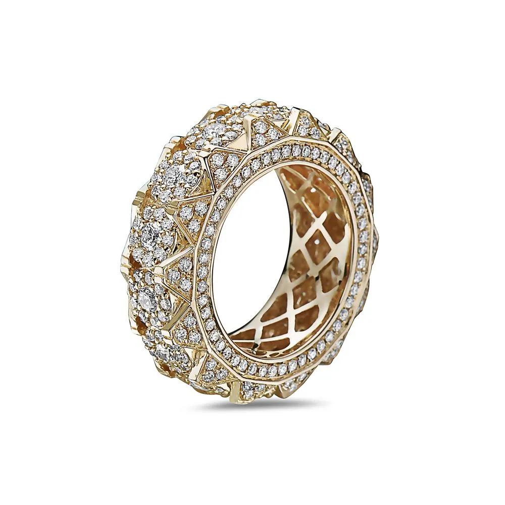 Men's 14K Yellow Gold Band with 4.85 CT Diamonds