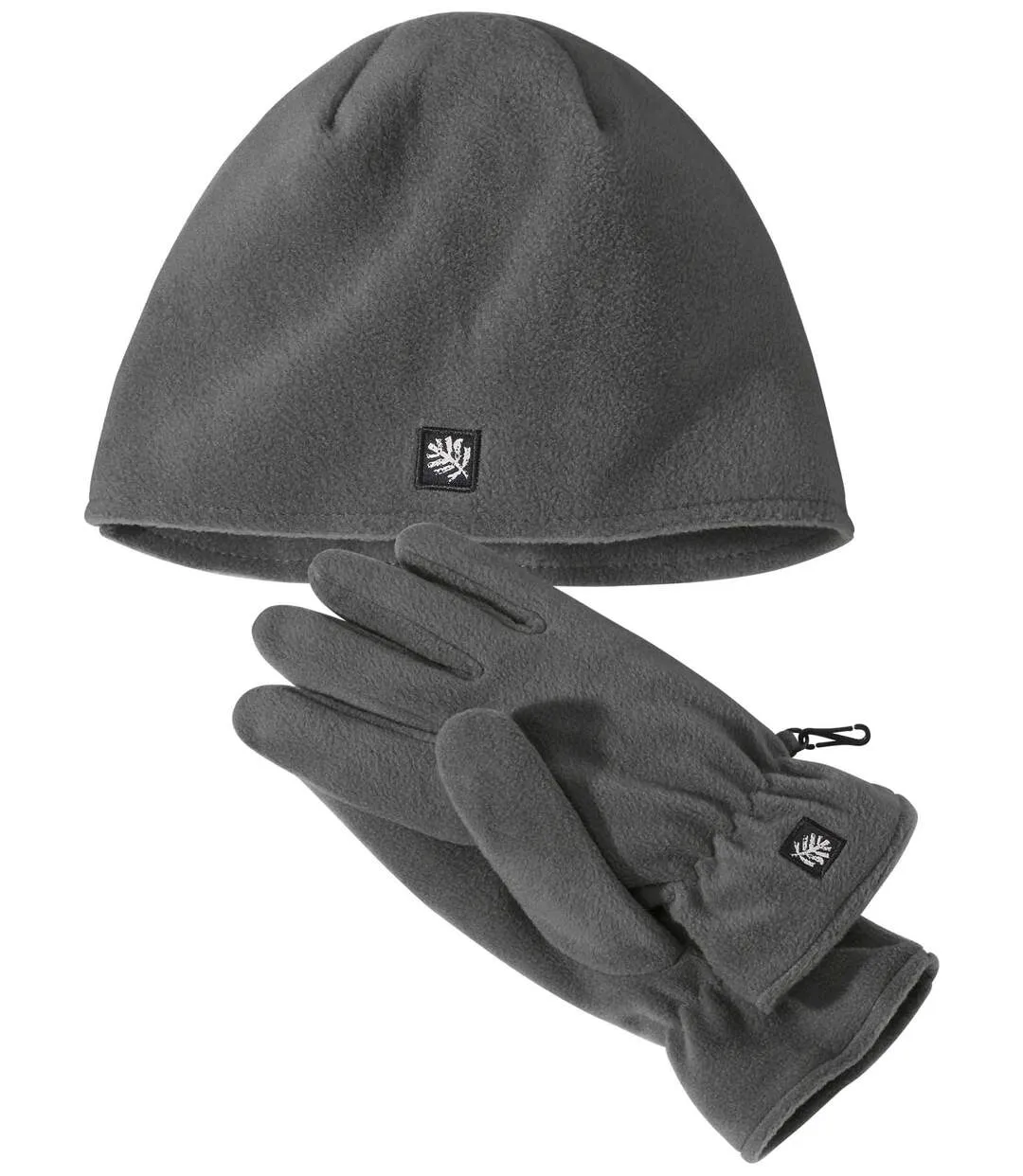 Men's Fleece Hat and Gloves Set - Grey