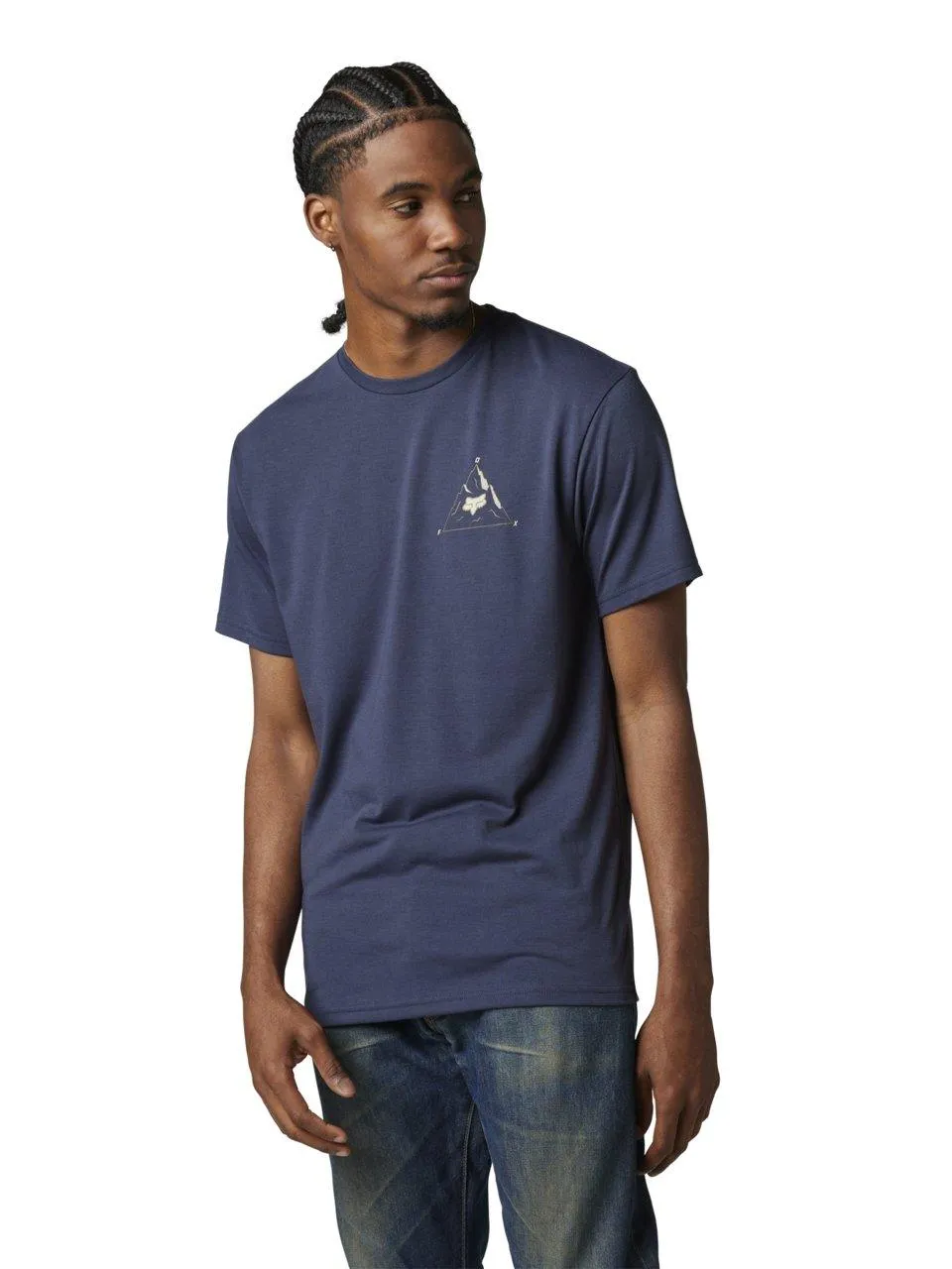 Men's Fox Finisher S/S Tech Tee - Heather Deep Cobalt | Cycle Clothing UK